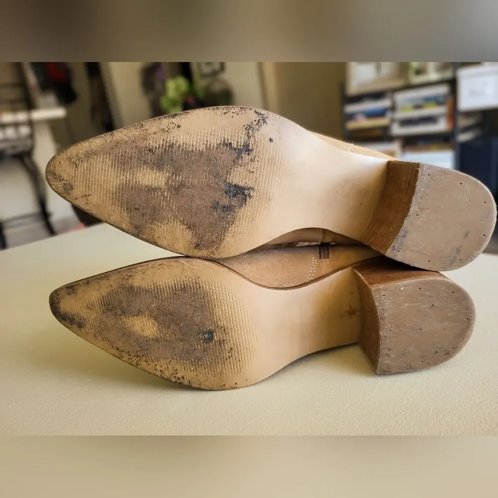 Bronx Suede Ankle Boots – Tan Stacked Heel